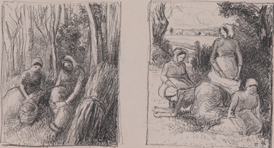 Camille Pissarro - Bûcheronnes - Groupe de paysannes